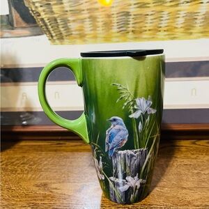 LANG ceramic coffee mug featuring artwork titled "ONE FOR THE GIRLS"